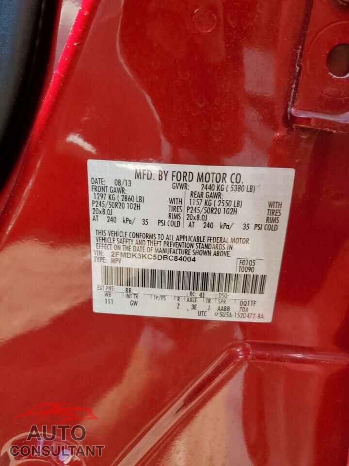 FORD EDGE 2013 - 2FMDK3KC5DBC84004