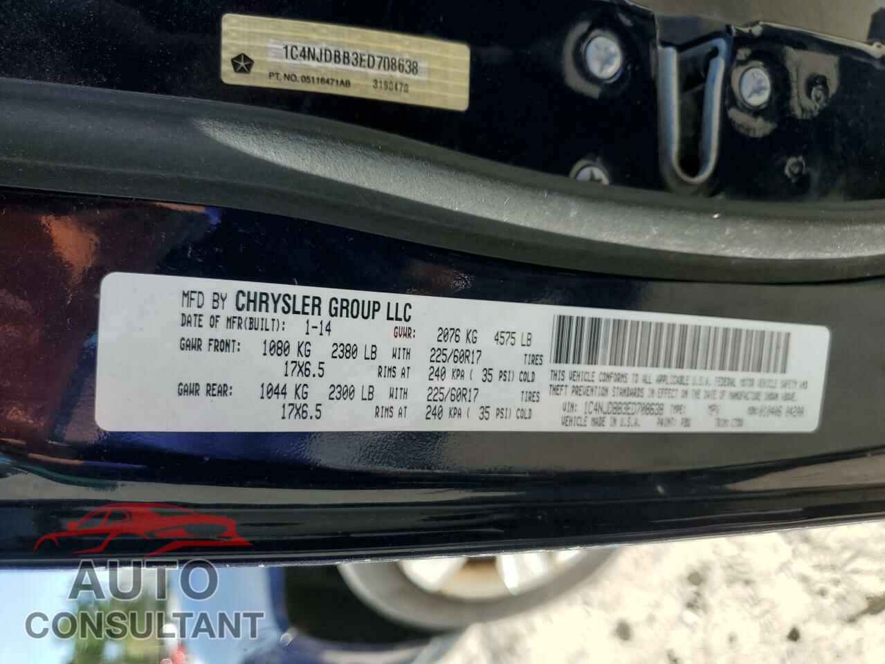 JEEP COMPASS 2014 - 1C4NJDBB3ED708638
