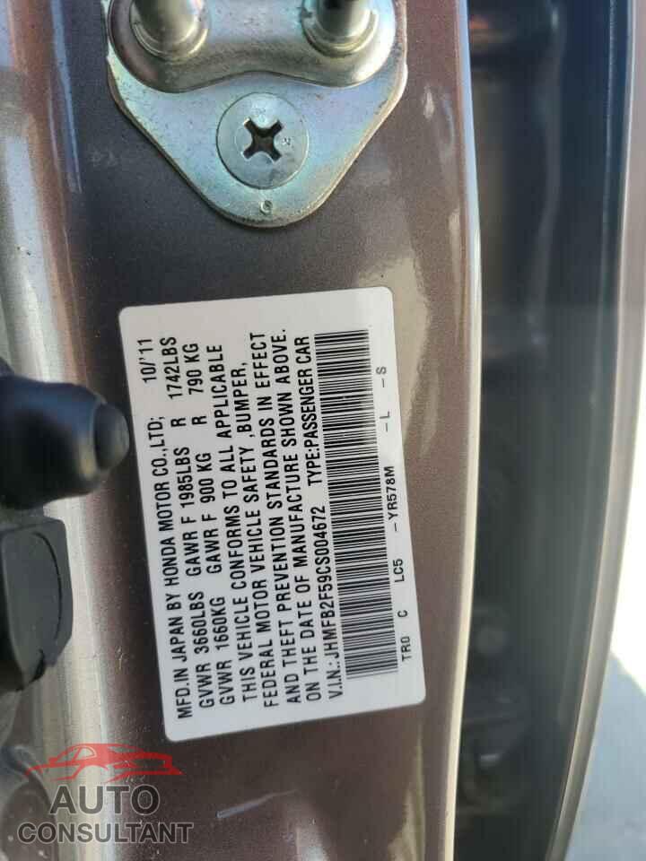 HONDA CIVIC 2012 - JHMFB2F59CS004672