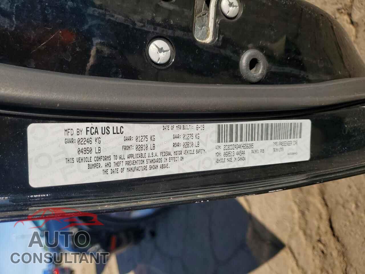 DODGE CHALLENGER 2019 - 2C3CDZAG4KH656285