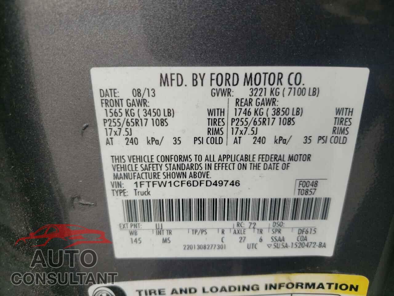 FORD F-150 2013 - 1FTFW1CF6DFD49746