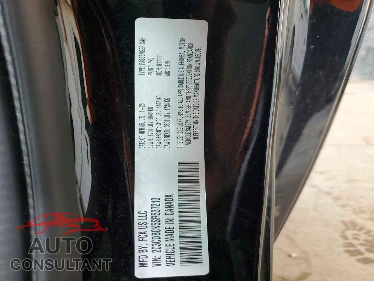 DODGE CHARGER 2025 - 2C3CDBCK5SR537213