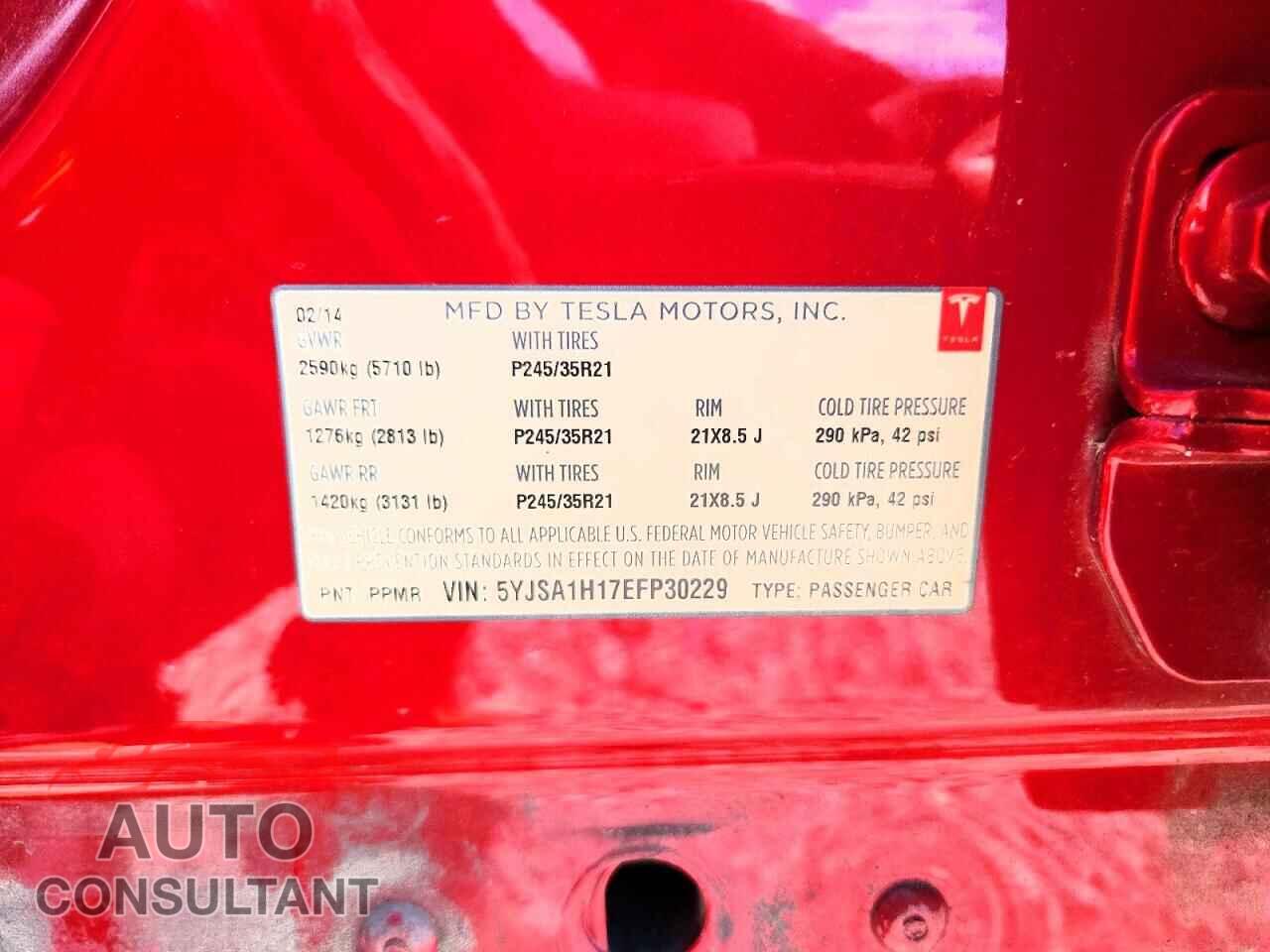 TESLA MODEL S 2014 - 5YJSA1H17EFP30229
