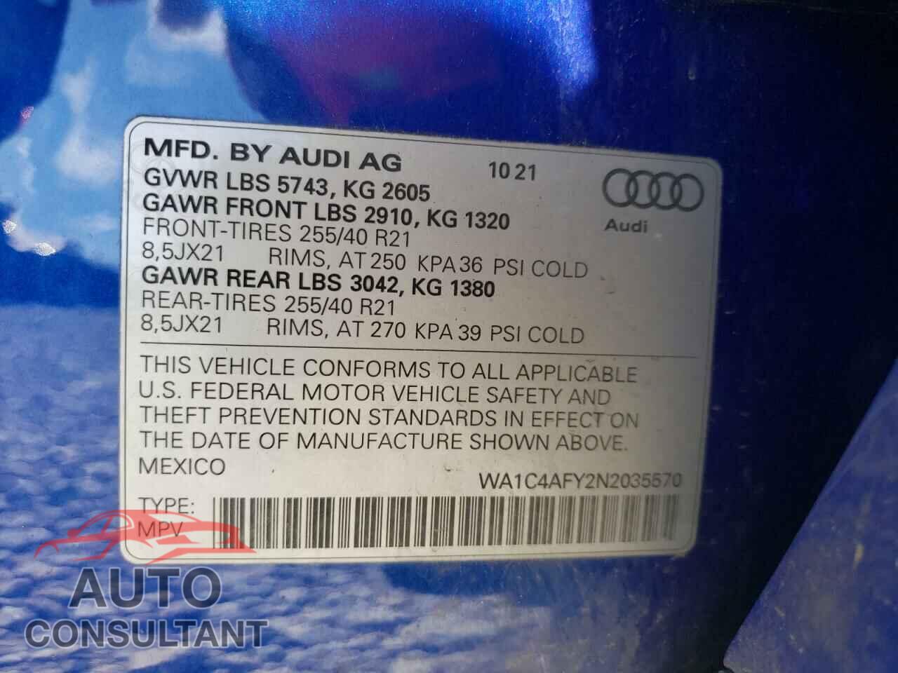 AUDI SQ5 2022 - WA1C4AFY2N2035570