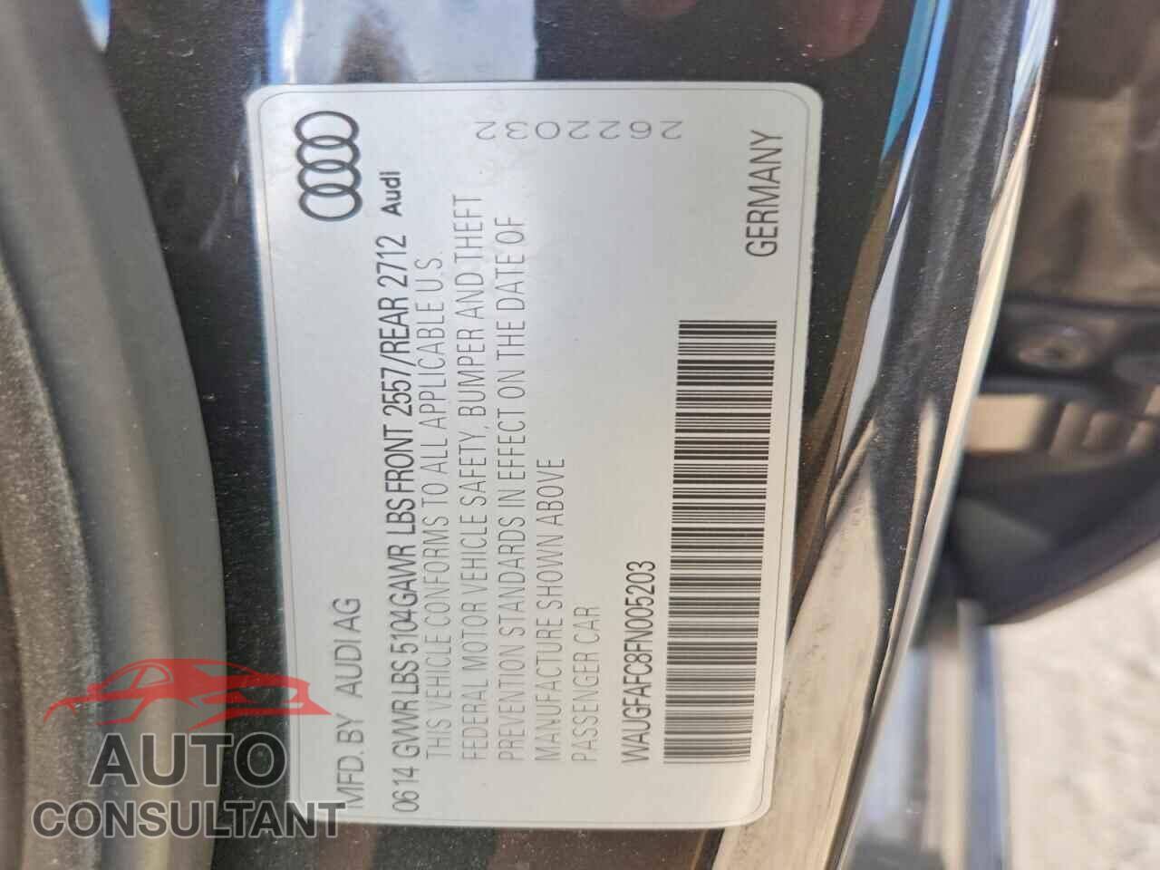AUDI A6 2015 - WAUGFAFC8FN005203
