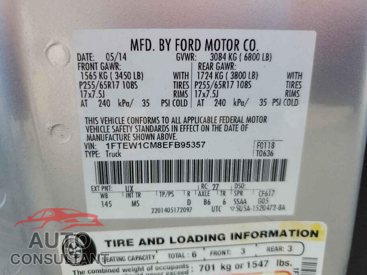 FORD F-150 2014 - 1FTEW1CM8EFB95357