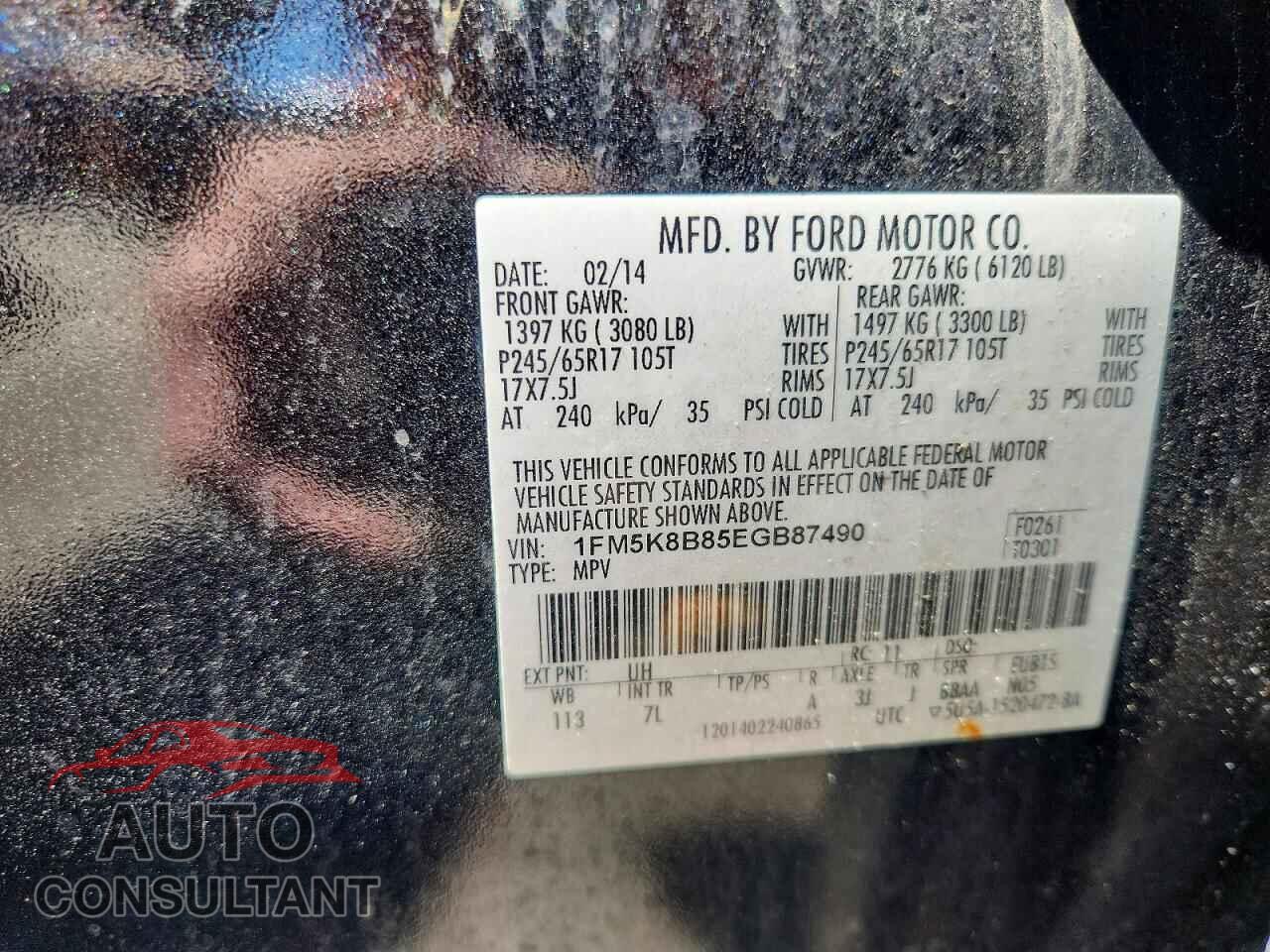 FORD EXPLORER 2014 - 1FM5K8B85EGB87490