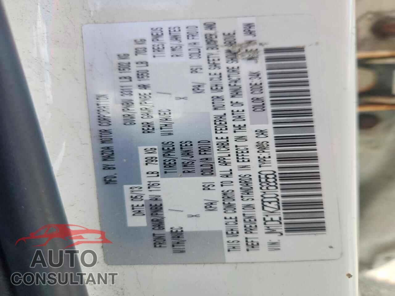MAZDA 2 2013 - JM1DE1KZ3D0168550