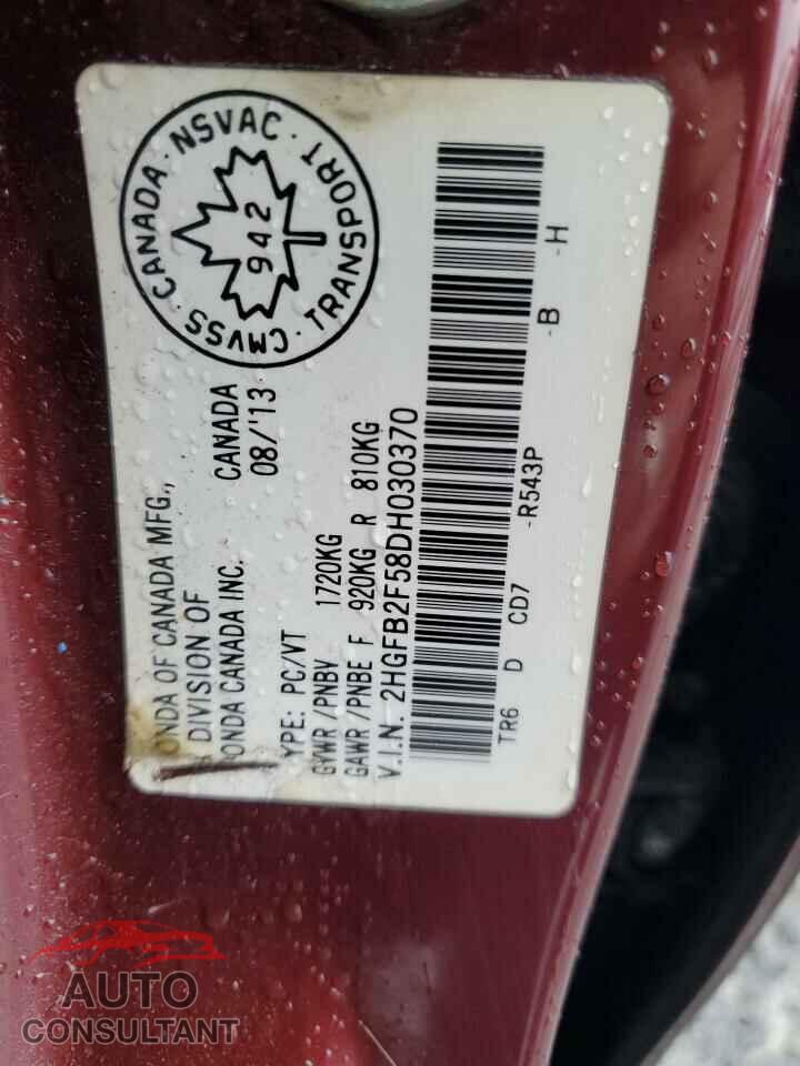 HONDA CIVIC 2013 - 2HGFB2F58DH030370