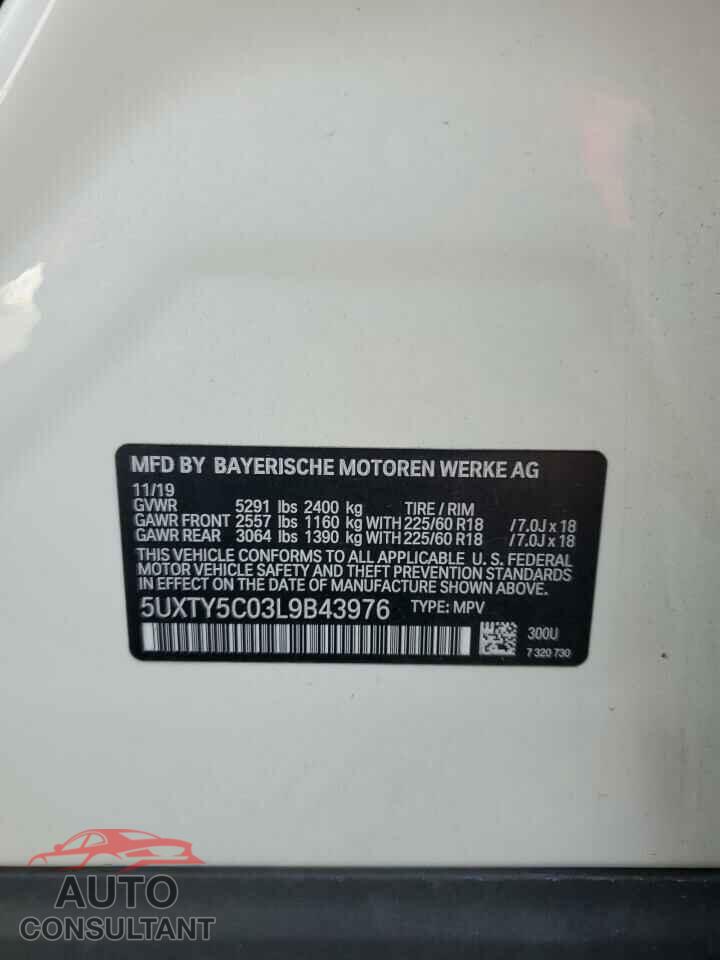 BMW X3 2020 - 5UXTY5C03L9B43976