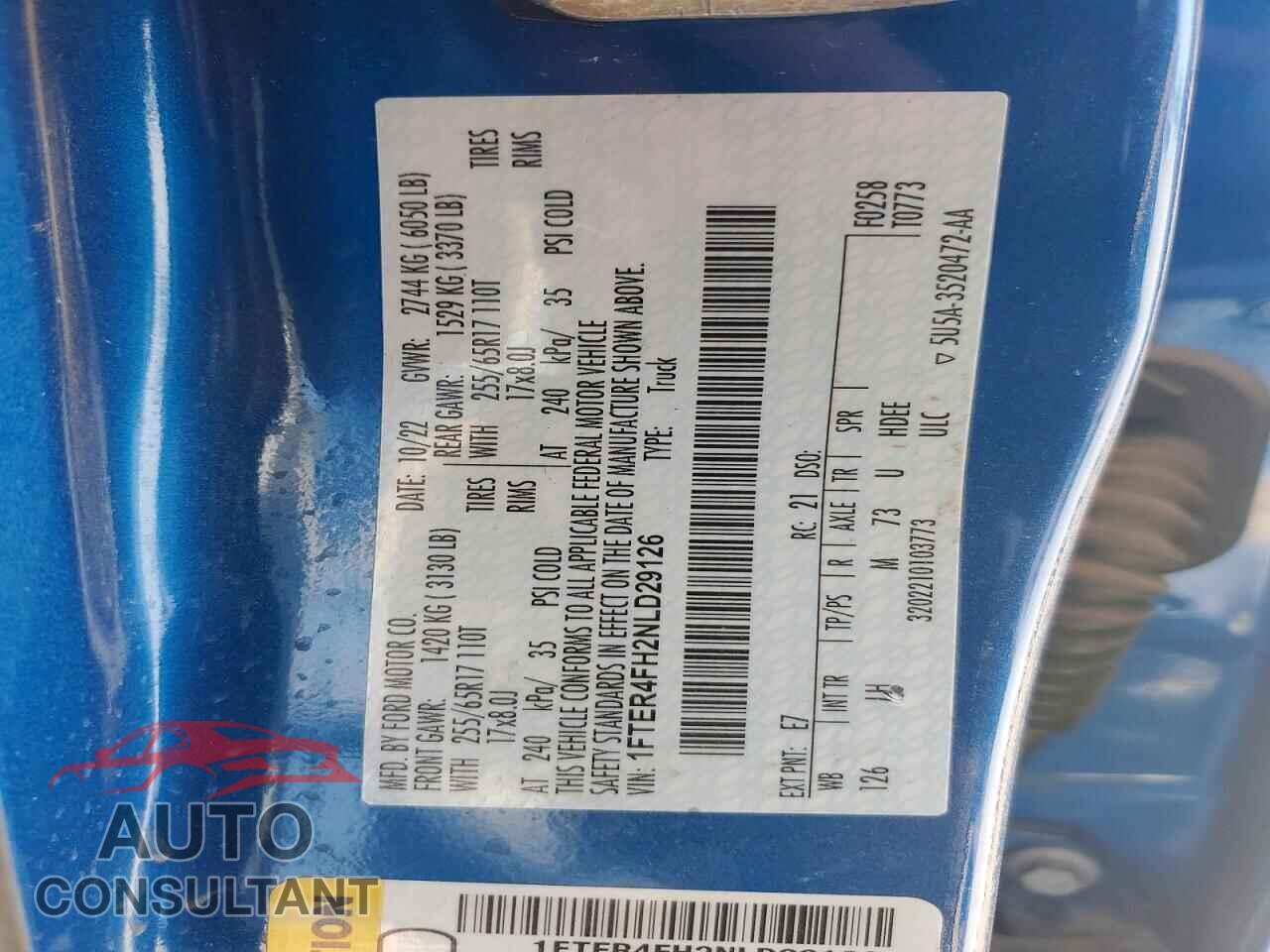 FORD RANGER 2022 - 1FTER4FH2NLD29126