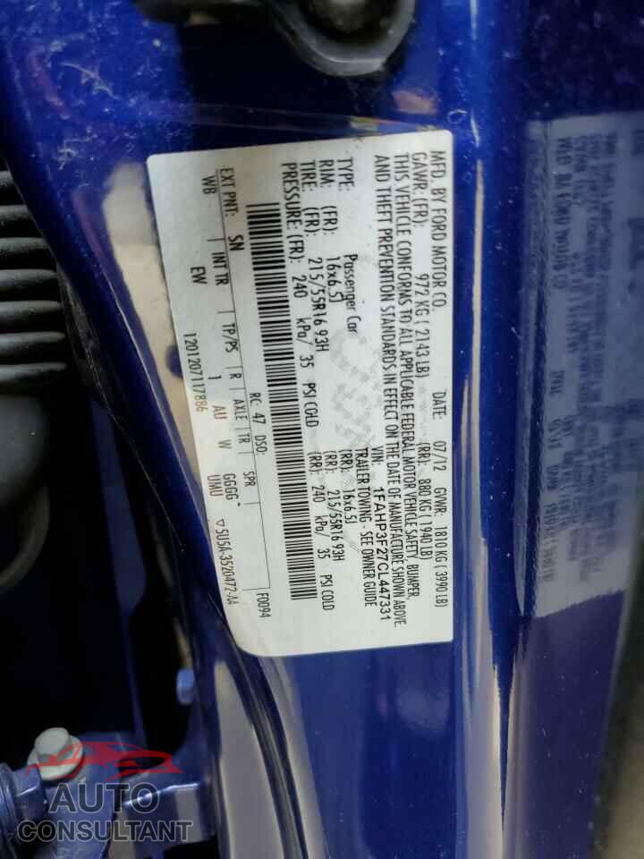 FORD FOCUS 2012 - 1FAHP3F27CL447331