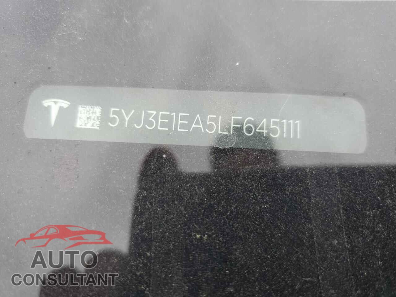 TESLA MODEL 3 2020 - 5YJ3E1EA5LF645111