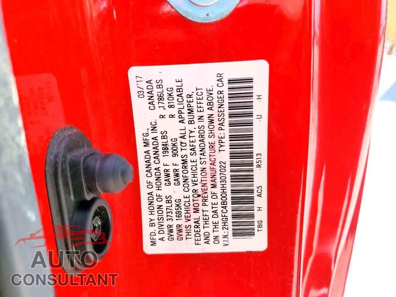HONDA CIVIC 2017 - 2HGFC4B00HH307022