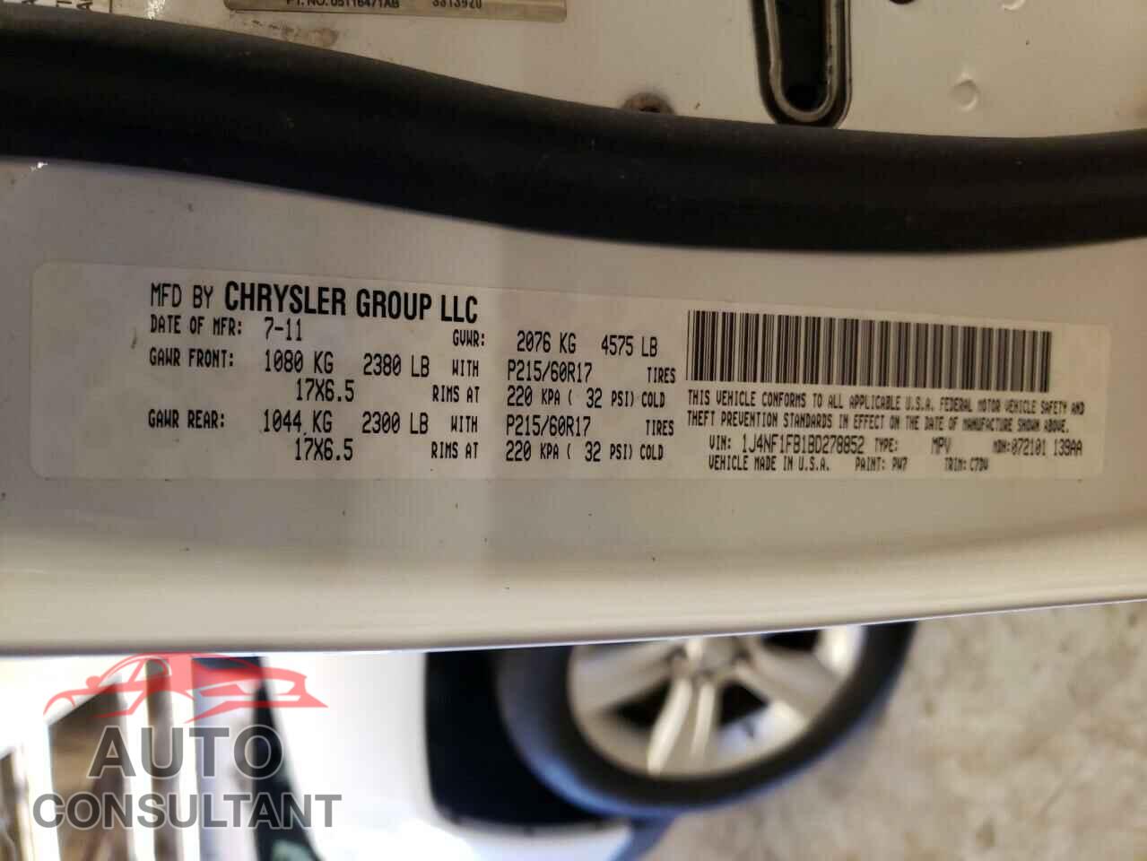 JEEP COMPASS 2011 - 1J4NF1FB1BD278852