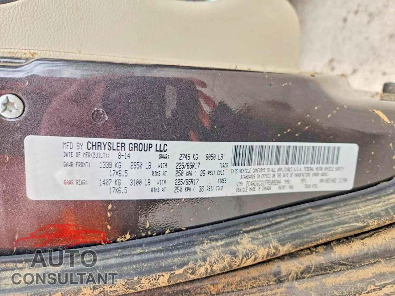 DODGE CARAVAN 2015 - 2C4RDGCG1FR509204