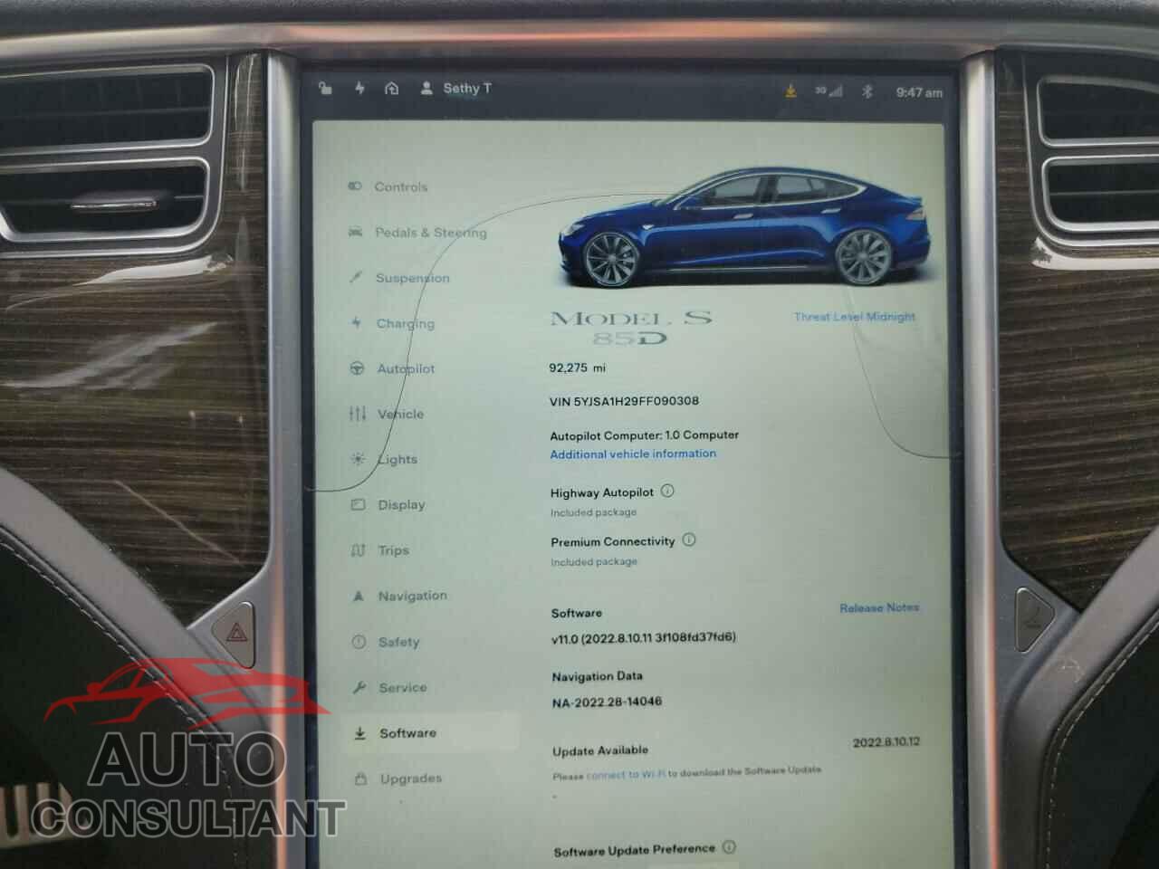 TESLA MODEL S 2015 - 5YJSA1H29FF090308