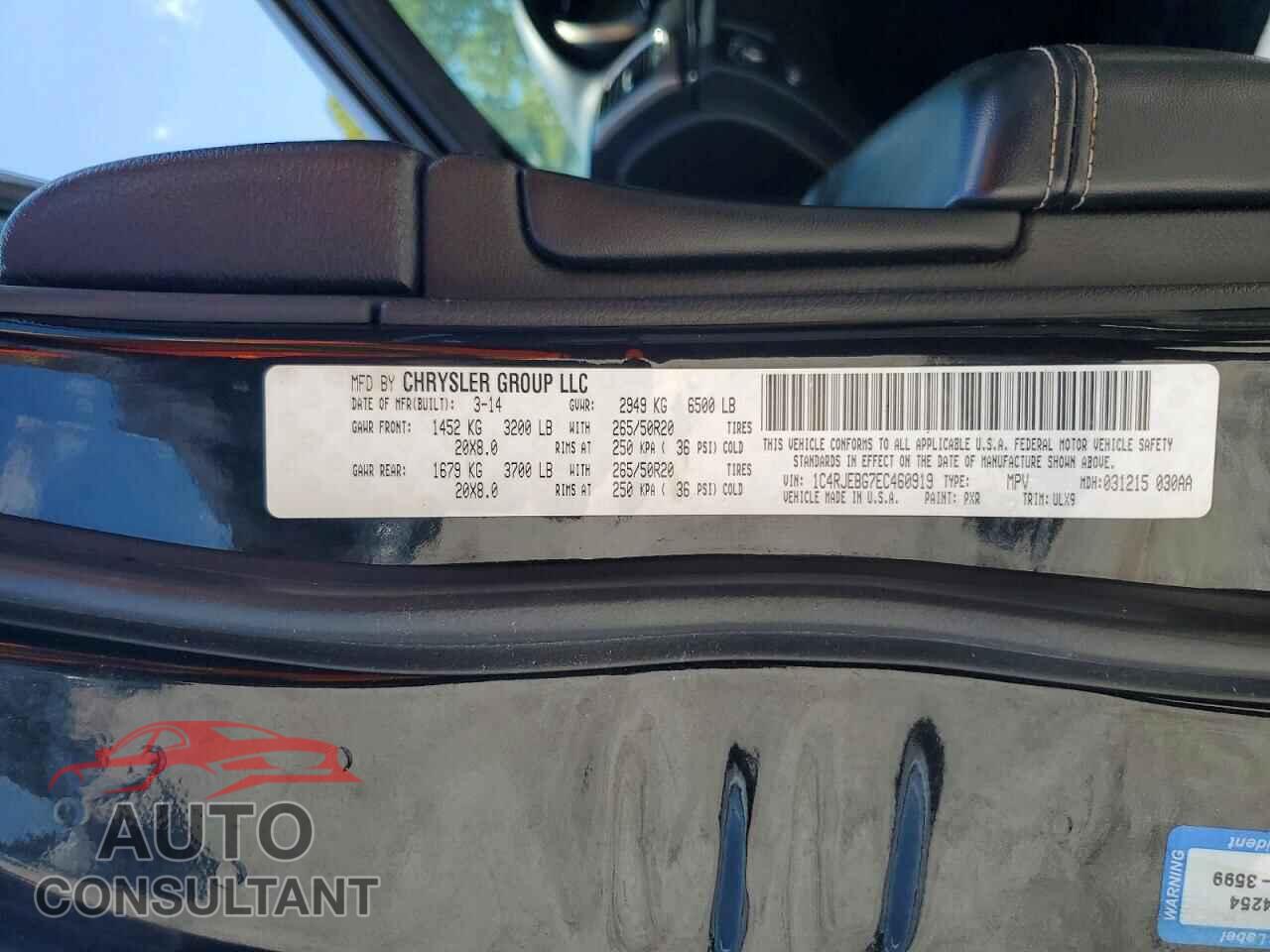 JEEP CHEROKEE 2014 - 1C4RJEBG7EC460919