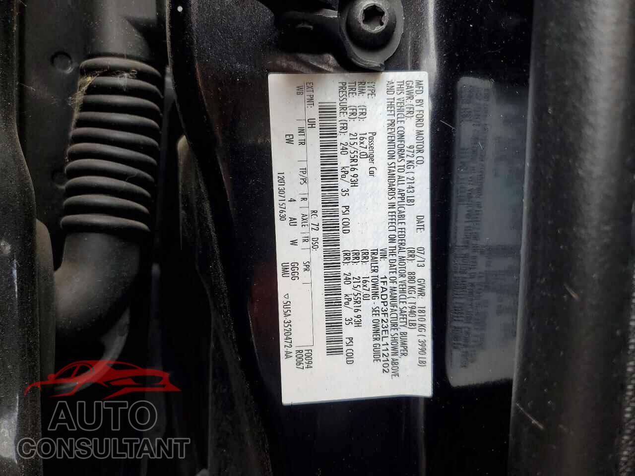 FORD FOCUS 2014 - 1FADP3F23EL112102