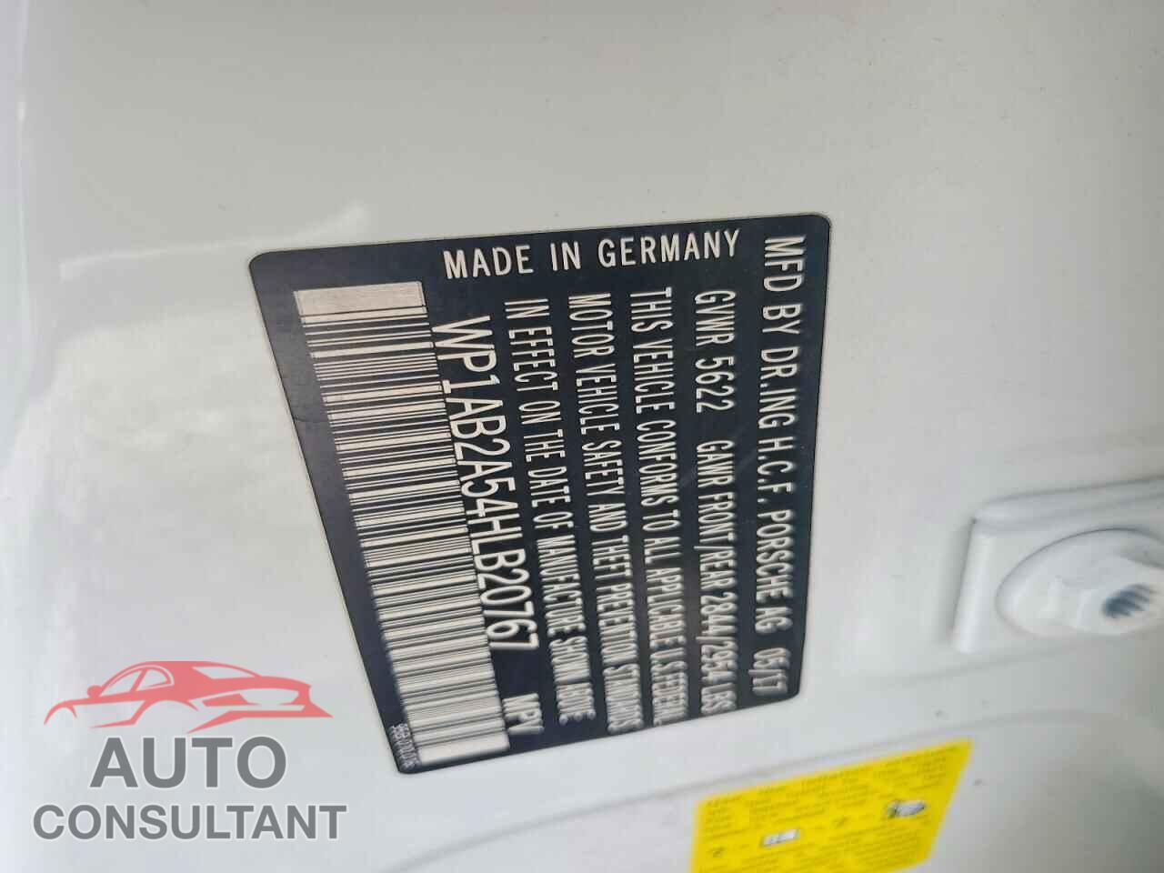 PORSCHE MACAN 2017 - WP1AB2A54HLB20767