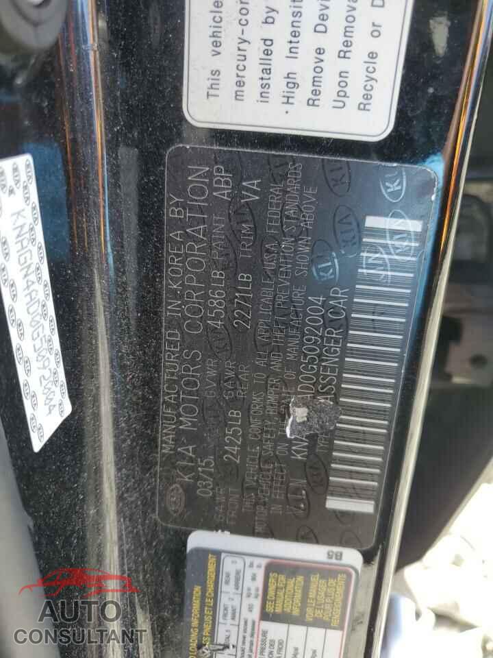 KIA OPTIMA 2016 - KNAGN4AD0G5092004