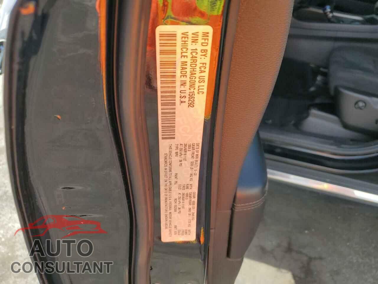 DODGE DURANGO 2022 - 1C4RDHAG0NC156292