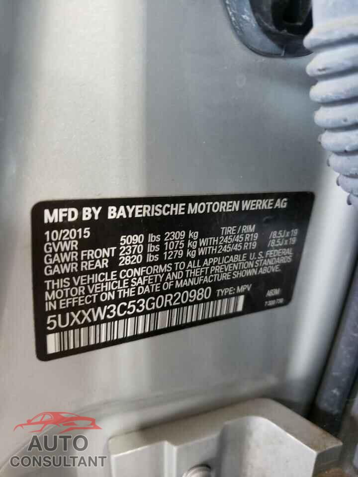 BMW X4 2016 - 5UXXW3C53G0R20980