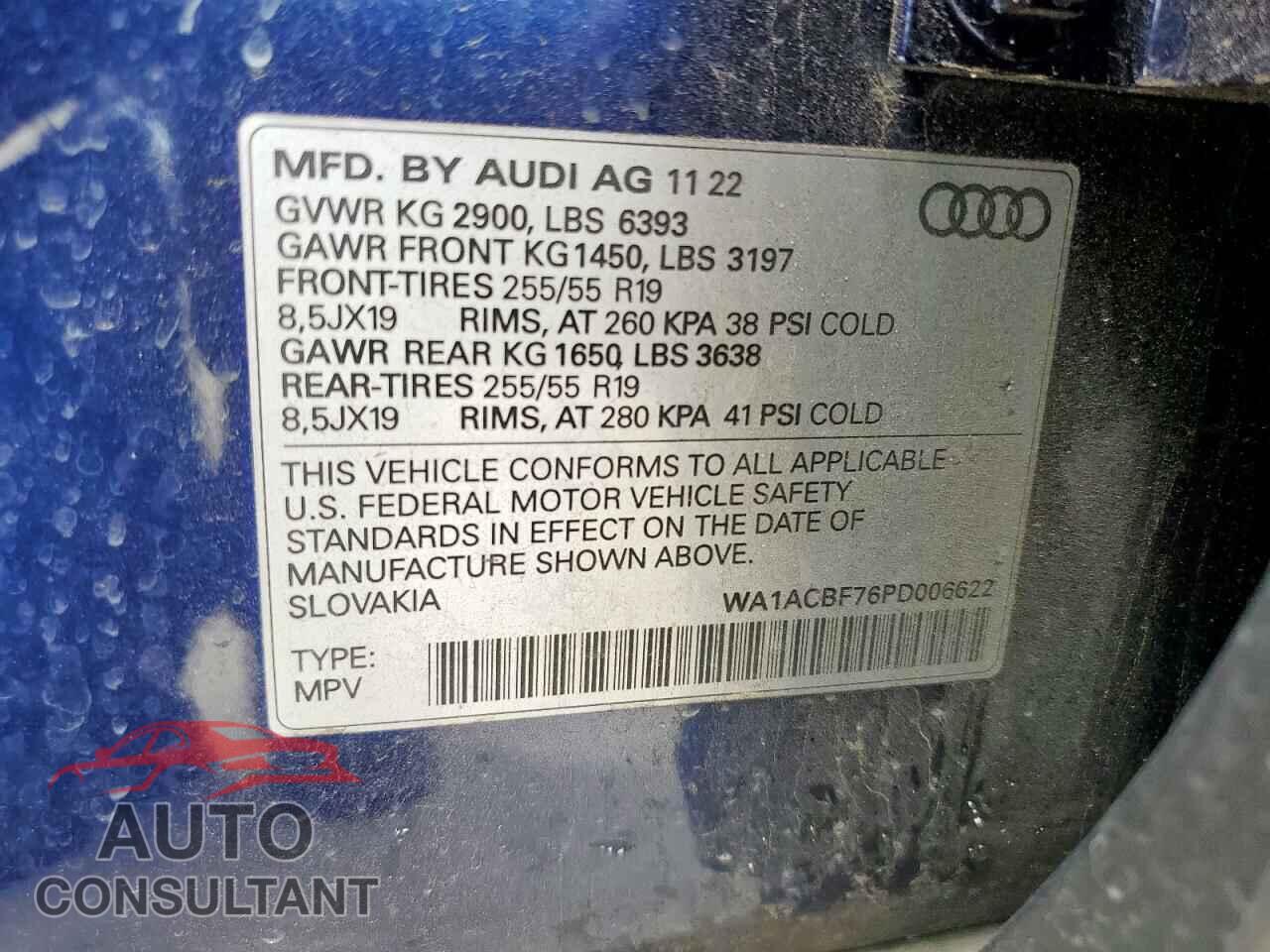 AUDI Q7 2023 - WA1ACBF76PD006622