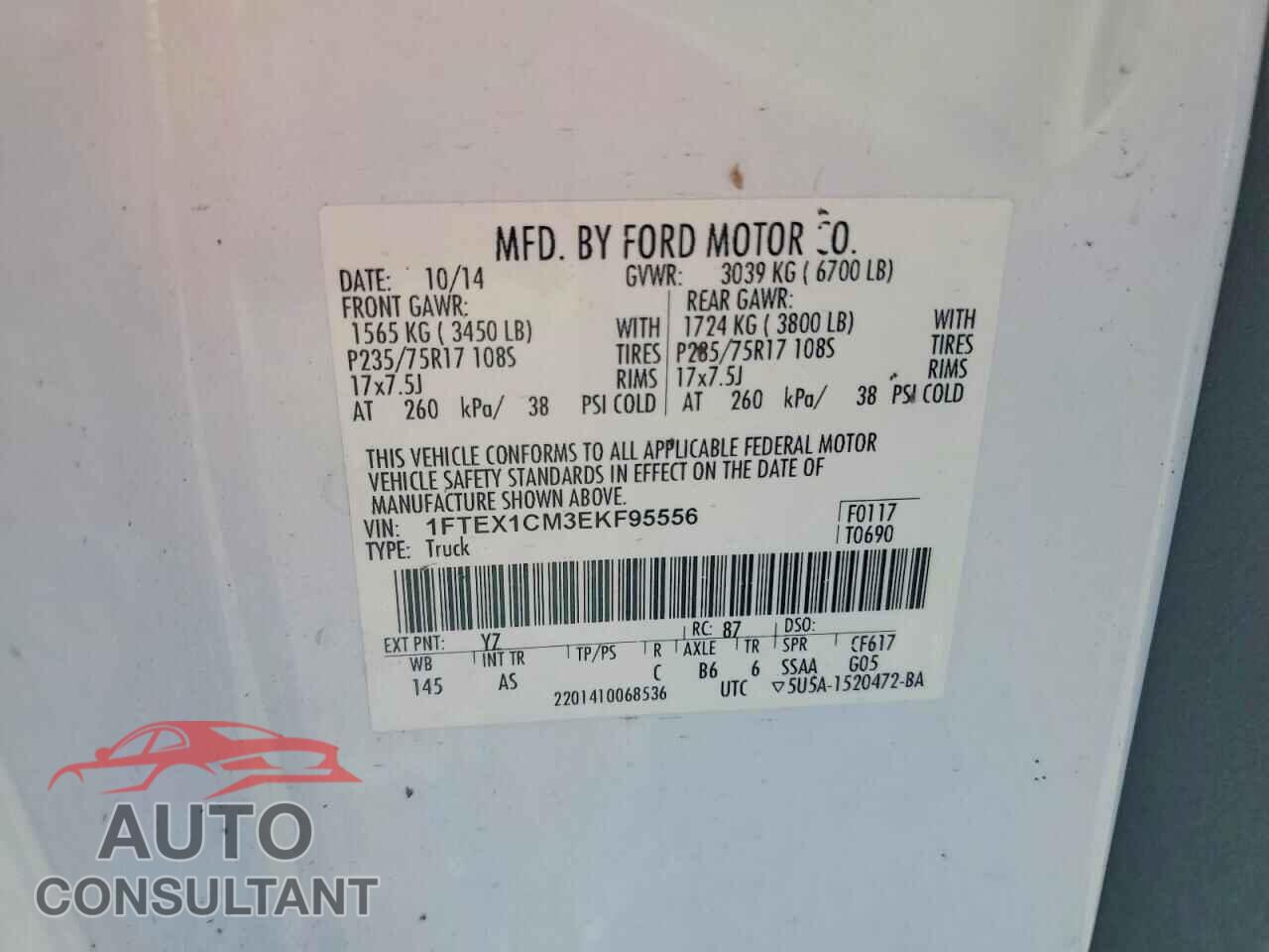FORD F150 2014 - 1FTEX1CM3EKF95556