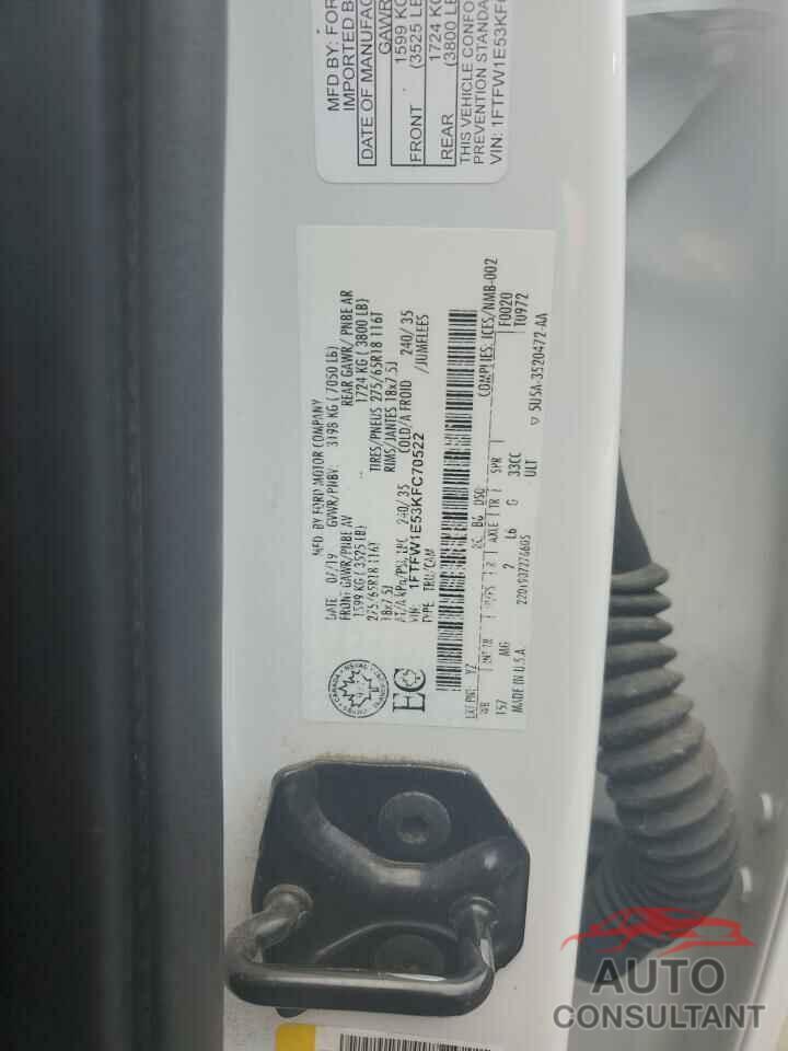 FORD F-150 2019 - 1FTFW1E53KFC70522