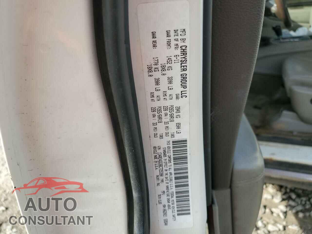 DODGE DURANGO 2011 - 1D4RE4GG3BC725390