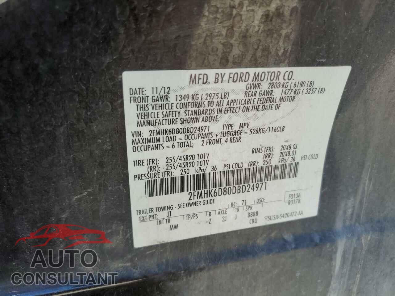 FORD FLEX 2013 - 2FMHK6D80DBD24971