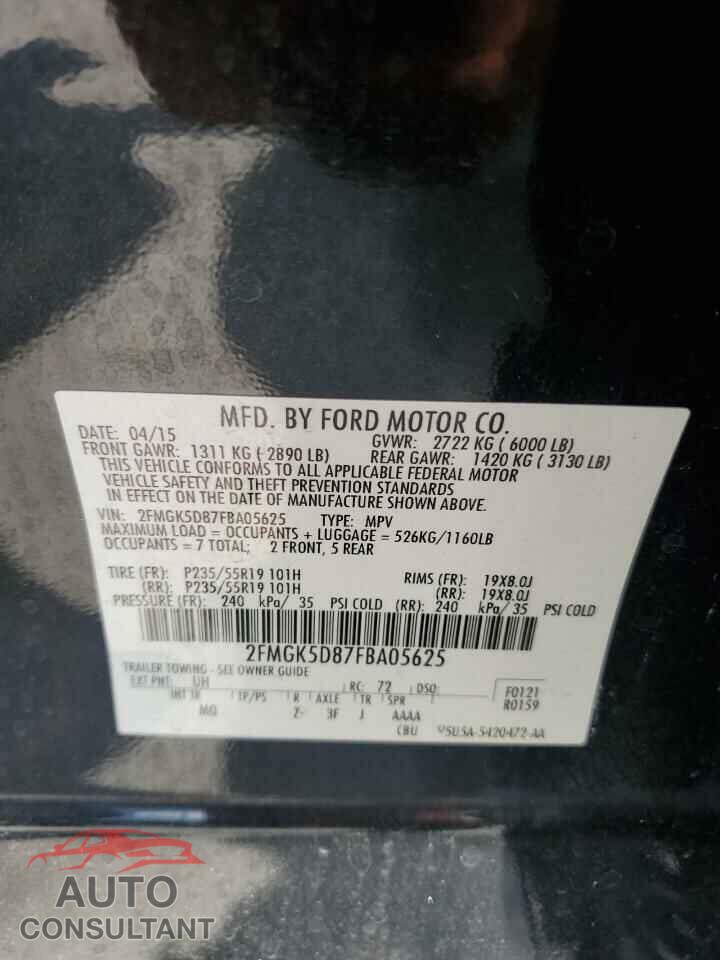 FORD FLEX 2015 - 2FMGK5D87FBA05625