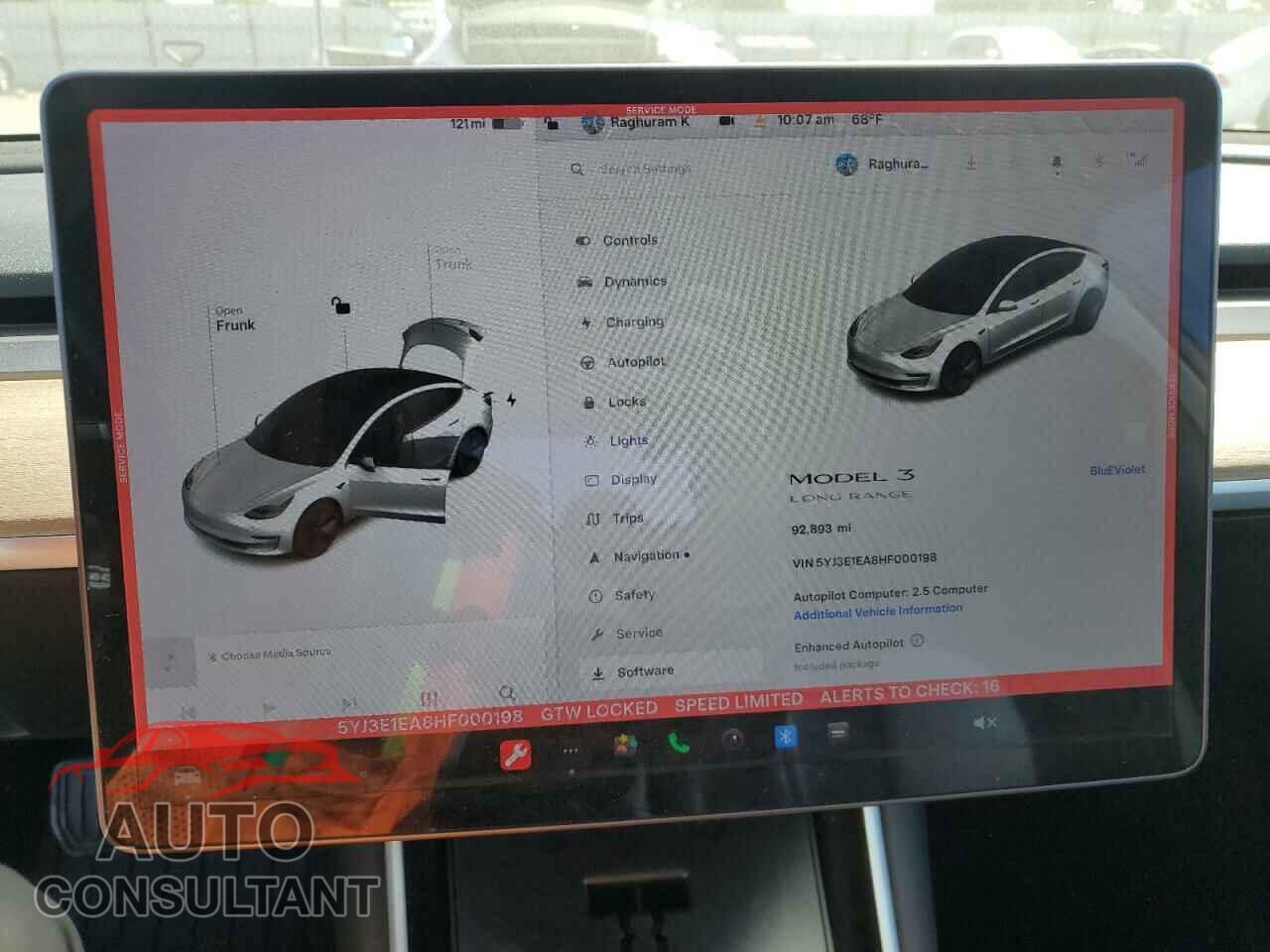 TESLA MODEL 3 2017 - 5YJ3E1EA8HF000198