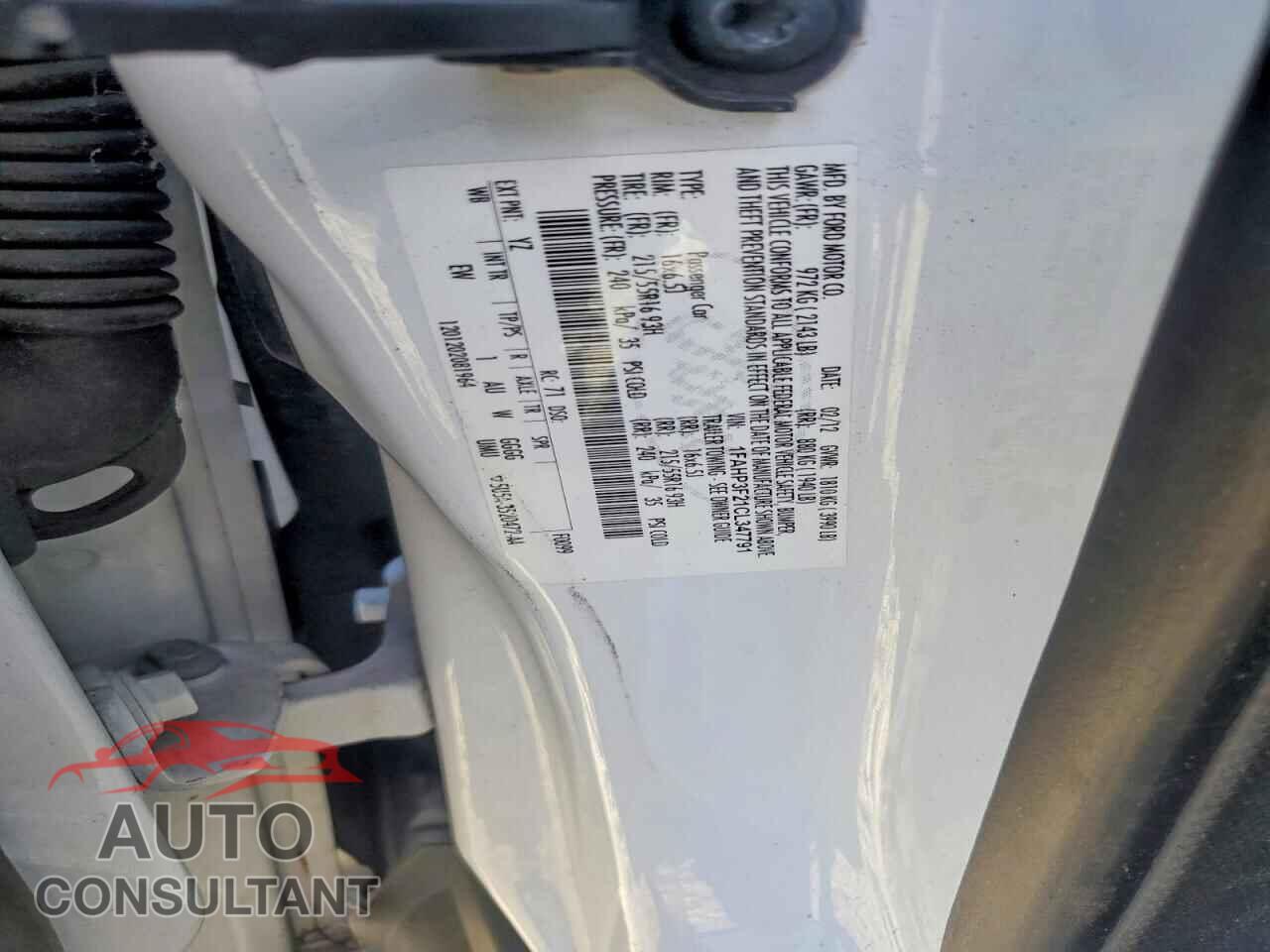 FORD FOCUS 2012 - 1FAHP3F21CL347791