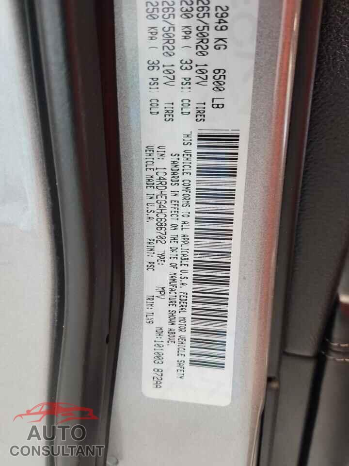 DODGE DURANGO 2017 - 1C4RDHEG4HC686702