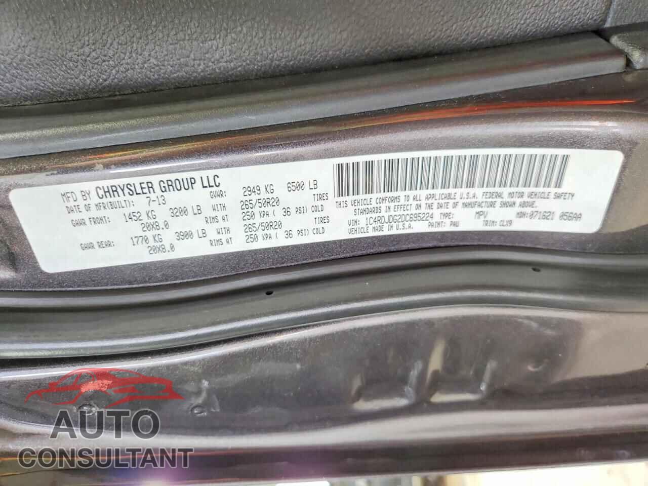 DODGE DURANGO 2013 - 1C4RDJDG2DC695224