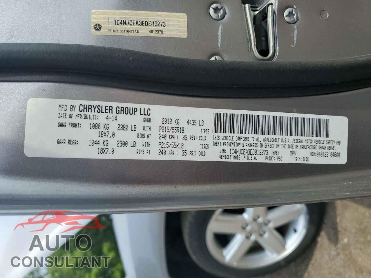 JEEP COMPASS 2014 - 1C4NJCEA3ED813273
