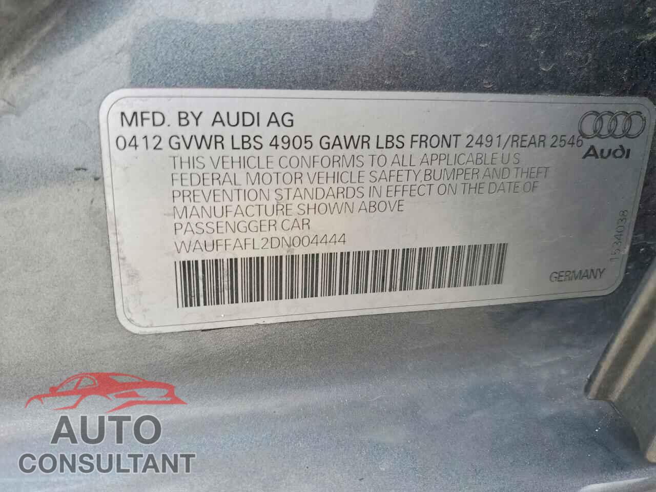 AUDI A4 2013 - WAUFFAFL2DN004444
