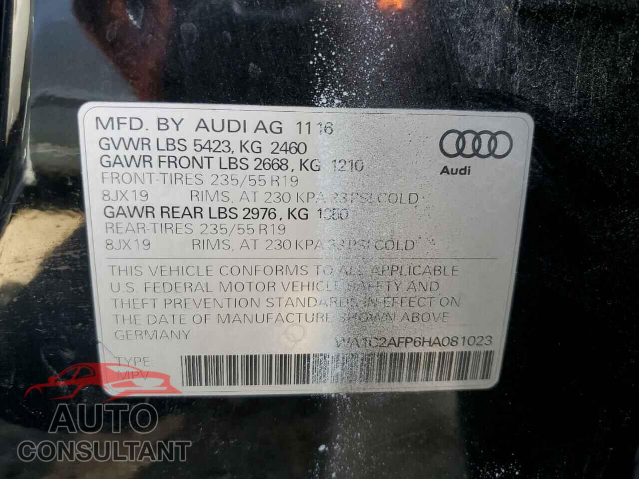 AUDI Q5 2017 - WA1C2AFP6HA081023