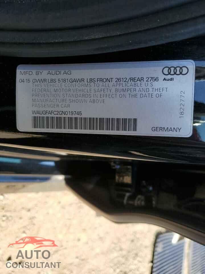 AUDI A6 2016 - WAUGFAFC2GN019745