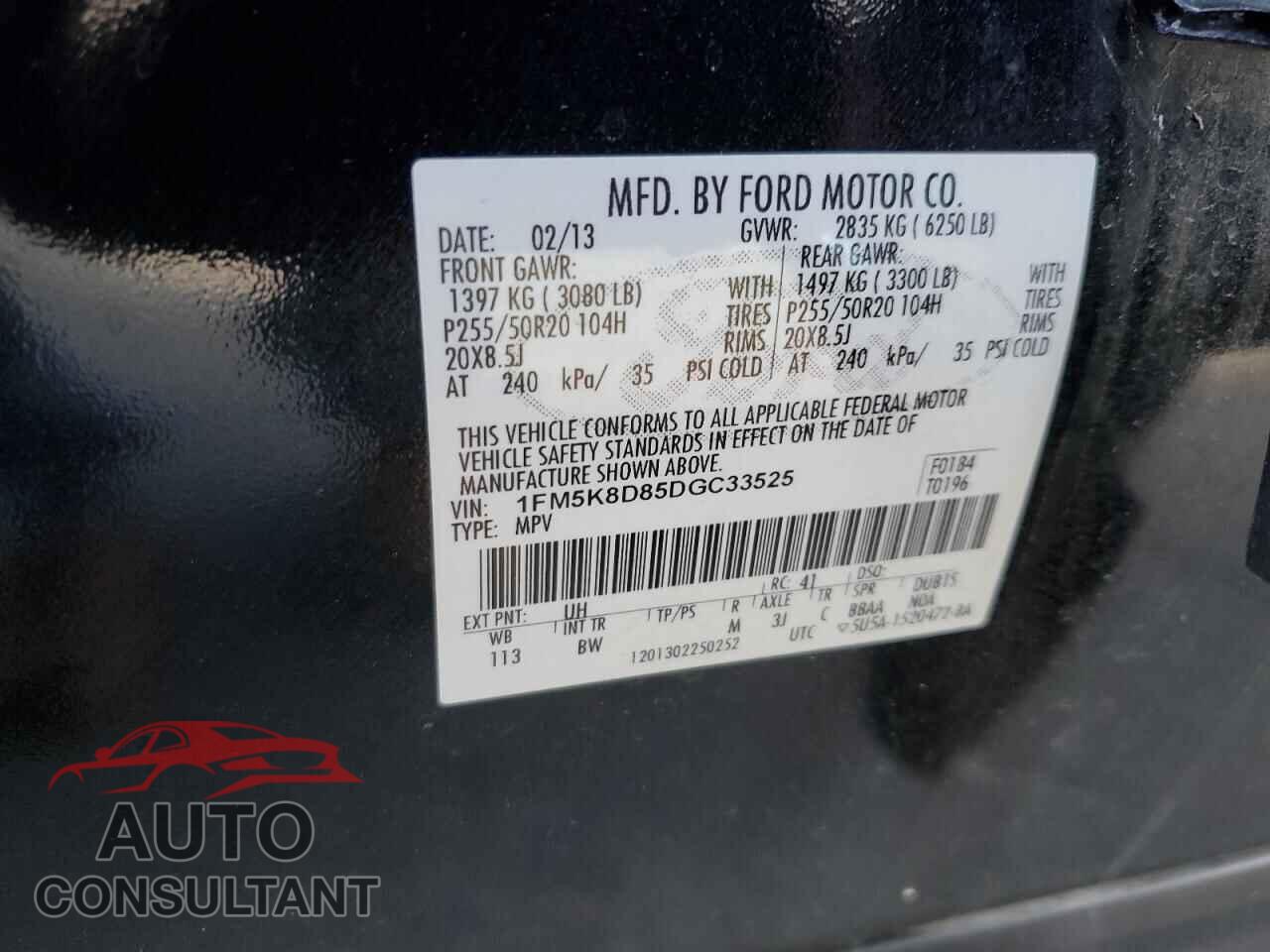 FORD EXPLORER 2013 - 1FM5K8D85DGC33525