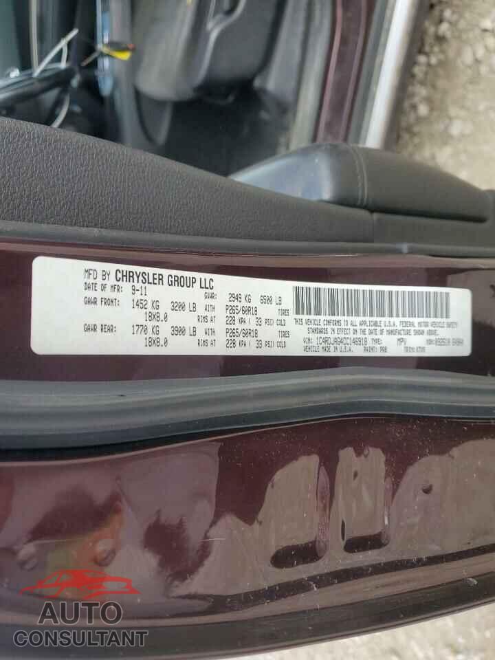 DODGE DURANGO 2012 - 1C4RDJAG4CC146918
