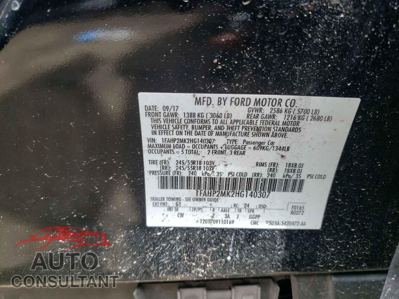 FORD TAURUS 2017 - 1FAHP2MK2HG140307