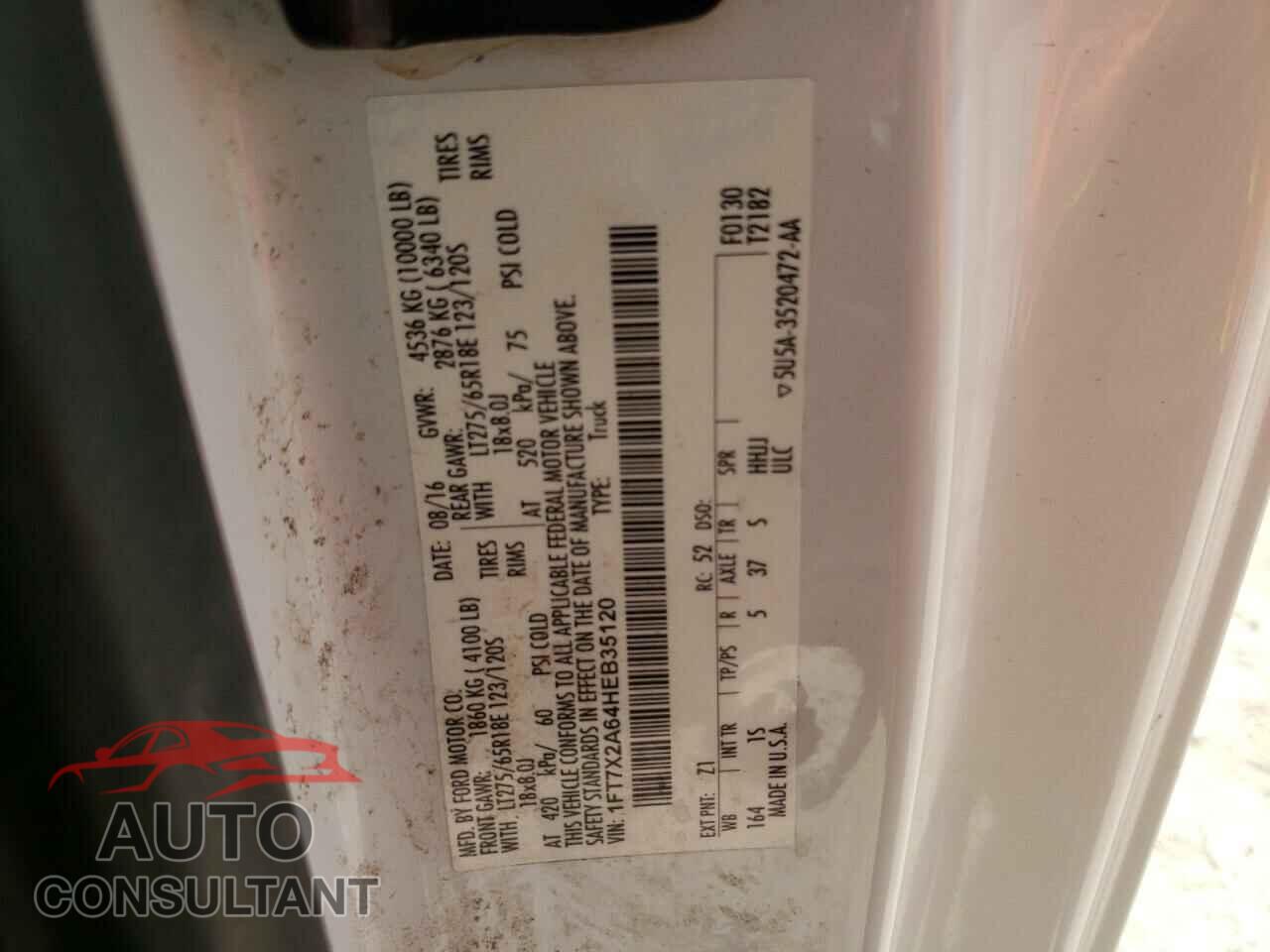 FORD F250 2017 - 1FT7X2A64HEB35120