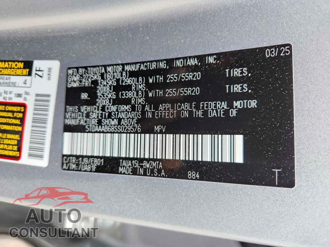 LEXUS UNKNOWN 2025 - 5TDAAAB68SS029576