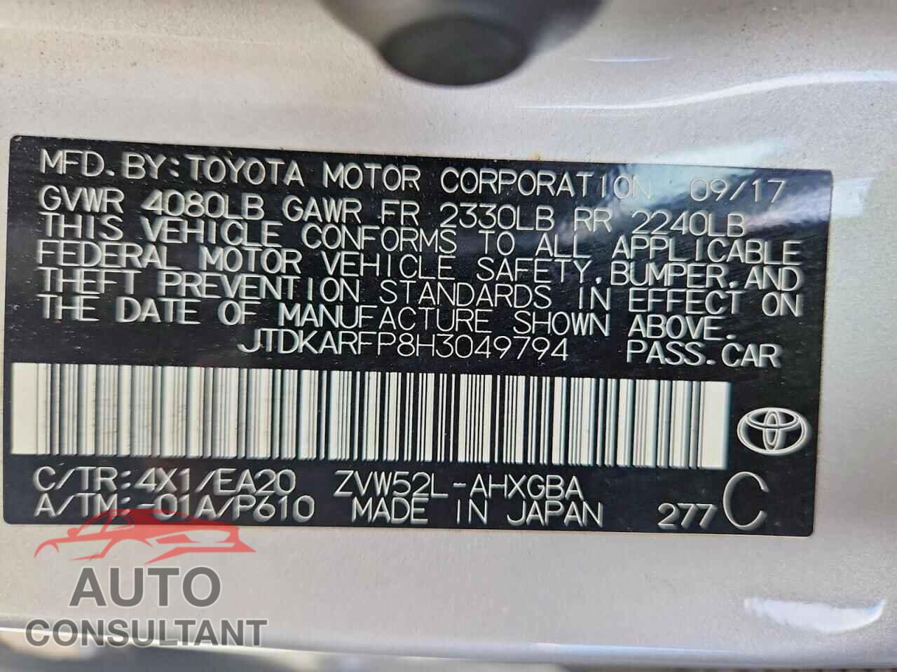 TOYOTA PRIUS 2017 - JTDKARFP8H3049794