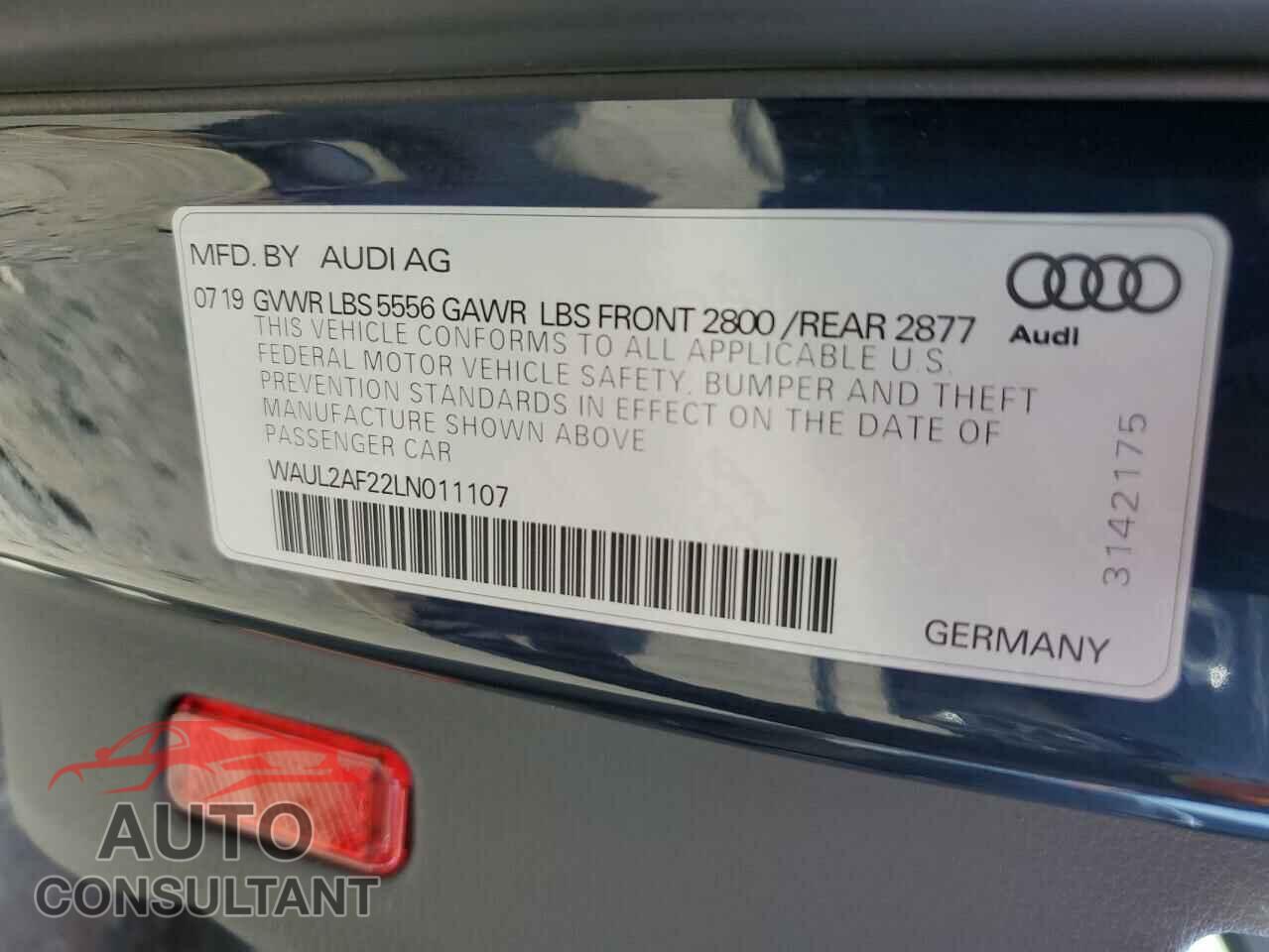 AUDI A6 2020 - WAUL2AF22LN011107