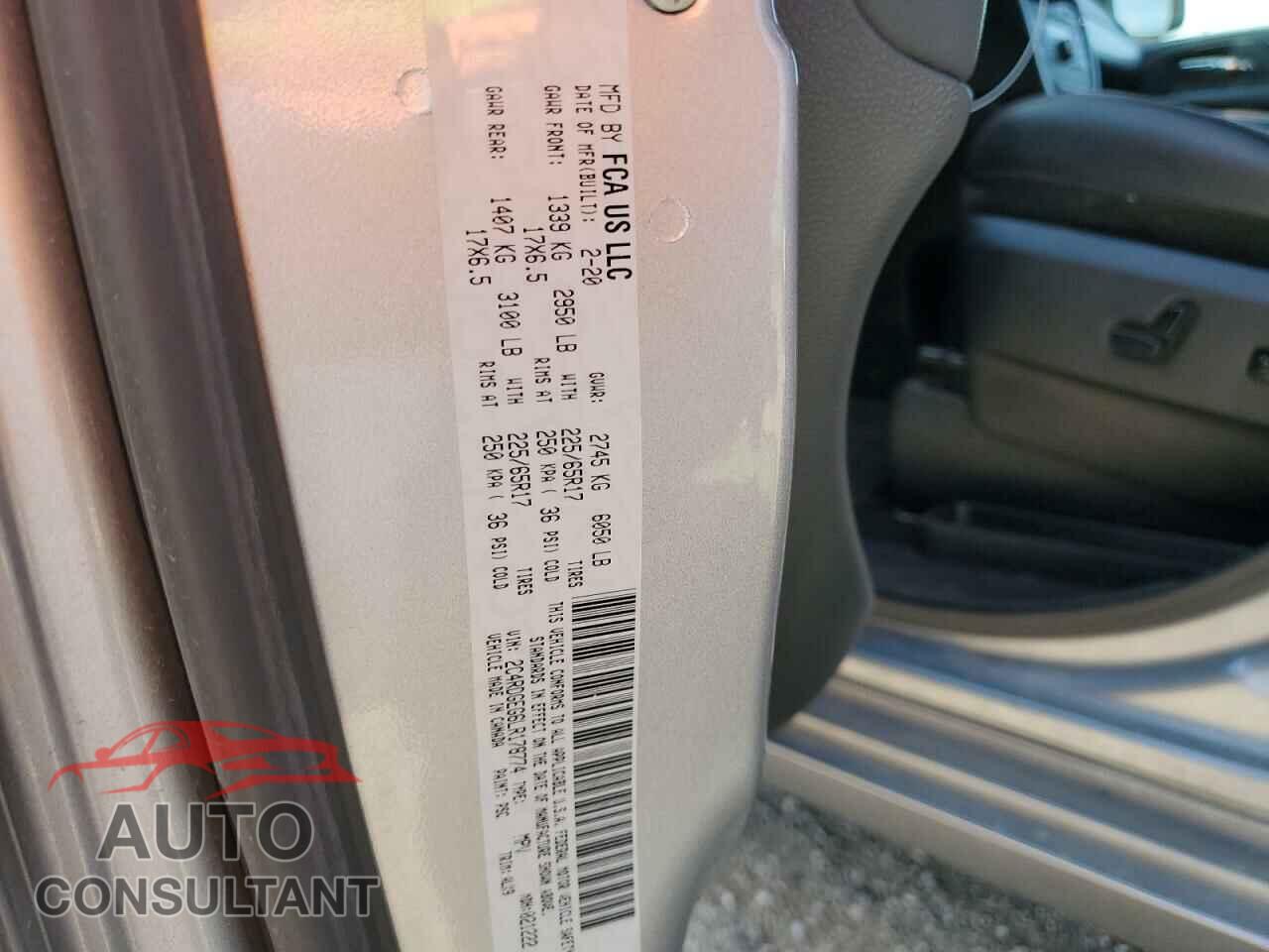 DODGE CARAVAN 2020 - 2C4RDGEG6LR178774