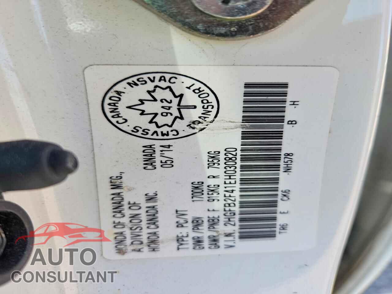 HONDA CIVIC 2014 - 2HGFB2F41EH030820